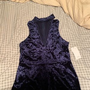 Tobi blue velvet romper